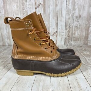 L.L. Bean Bean Boots Leather Brown Duck Boots Ankle Waterproof Women's 9